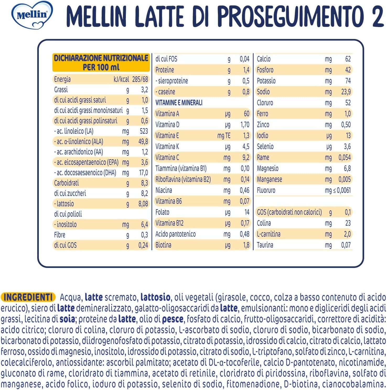 MELLIN 2 - Latte Liquido di Proseguimento 12 x 500ml in Latte artificiale liquido Sanitaria Gioia del Bimbo - Villa San Giovanni, commercioVirtuoso.it