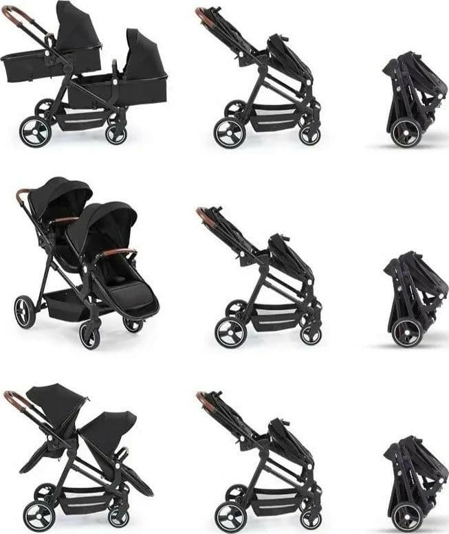 PASSEGGINO DOPPIO GEMELLARE PIEGHEVOLE MULTIFUNZIONALE GRIGIO in Carrozzine e passeggini Tech Service - Melito di Napoli, commercioVirtuoso.it