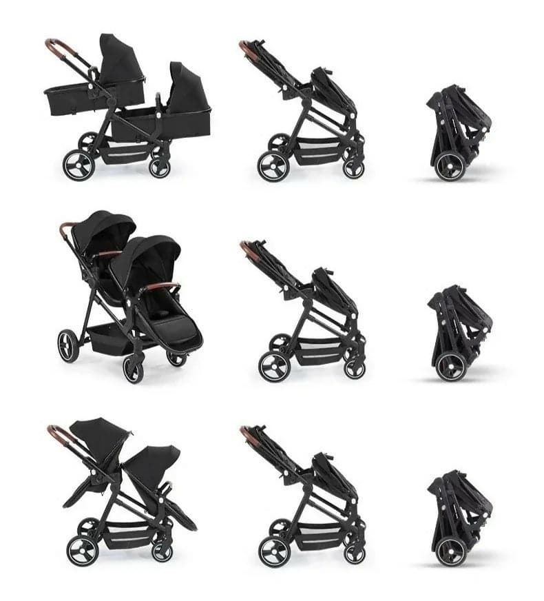 PASSEGGINO DOPPIO GEMELLARE PIEGHEVOLE MULTIFUNZIONALE GRIGIO in Carrozzine e passeggini Tech Service - Melito di Napoli, commercioVirtuoso.it