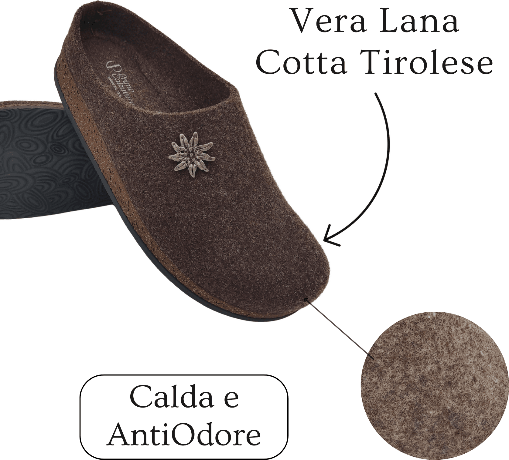 Primo Calzature Ottime Ciabatte Uomo Invernali, Pantofole Tirolesi in Lana per Casa 100% Made in Italy in Pantofole Primo Calzature - Venezia, commercioVirtuoso.it