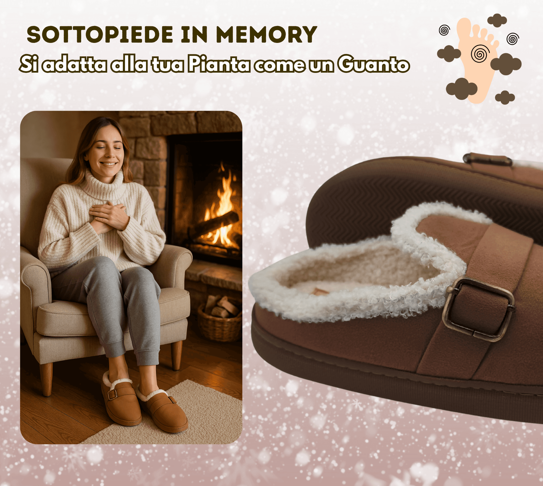 Terranova ciabatte donna invernali con pelo, calde pantofole peluche in memory foam, confort stravolgente in Ciabatte moda Primo Calzature - Venezia, commercioVirtuoso.it