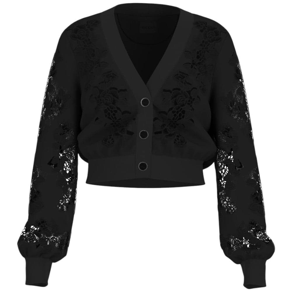 Guess cardigan nero in pizzo W5GQ11 KCWY1 JBLK