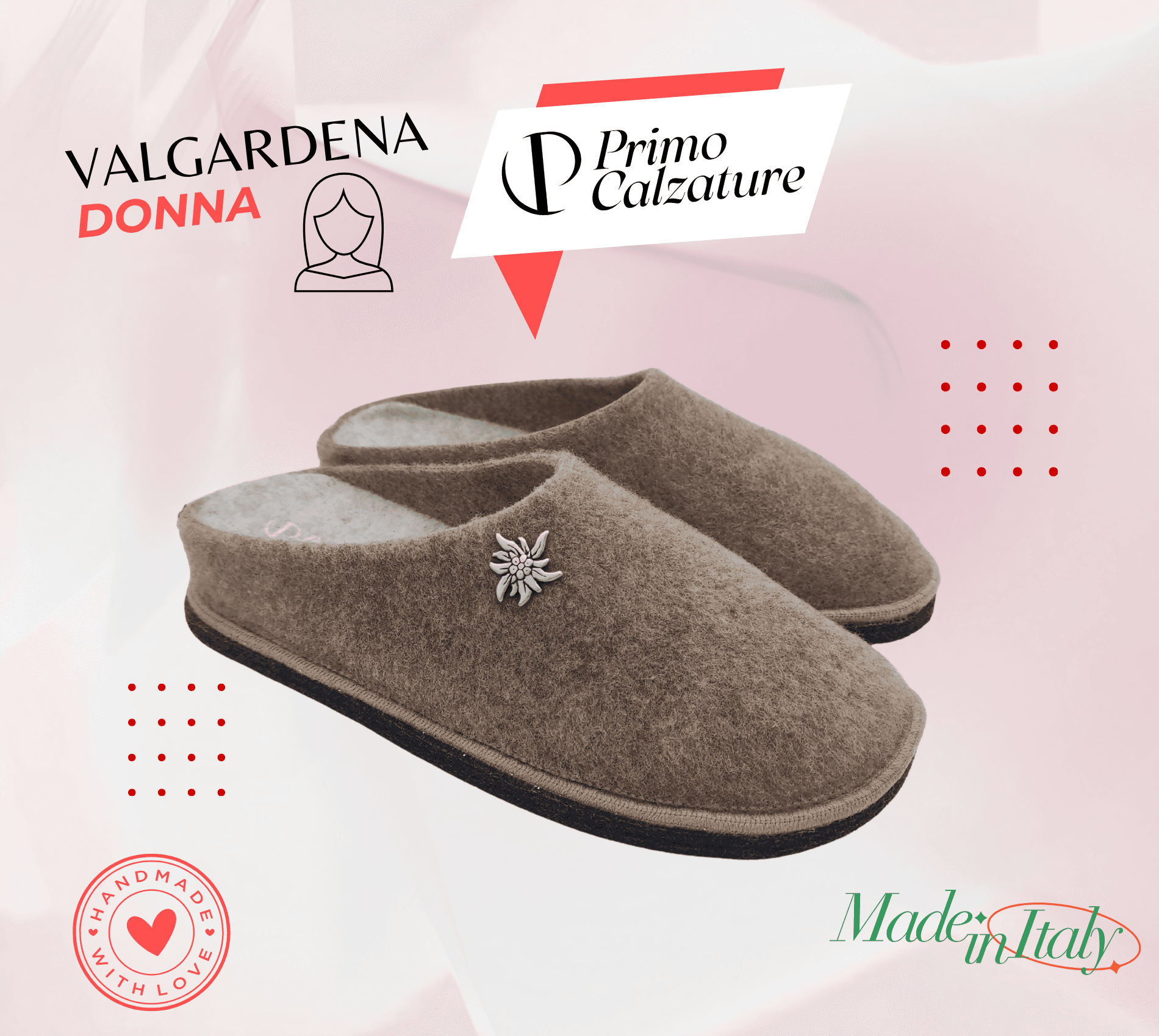 Primo Calzature Ciabatte Donna ValGardena Pantofole Invernali da Casa in Lana, Suola in Feltro con Plantare Estraibile in Ciabatte moda Primo Calzature - Venezia, commercioVirtuoso.it