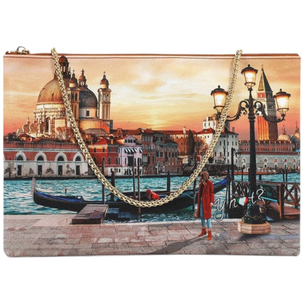 YNot borsa piatta clutch stampa Venice Sunset YES605F4