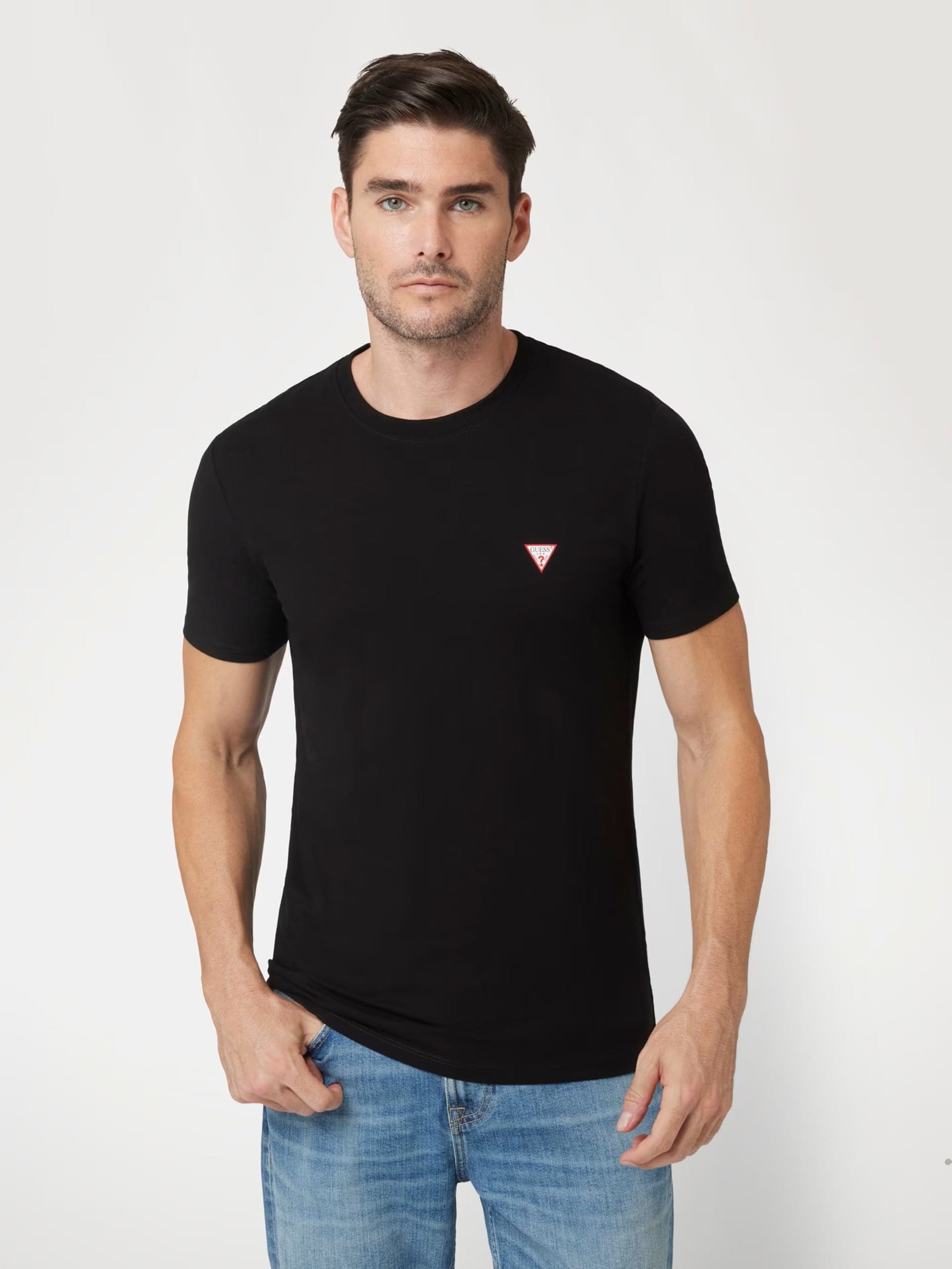 Guess T-Shirt Uomo nero Logo Regular Fit Manica Corta