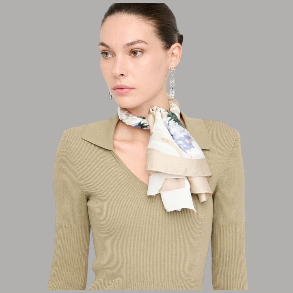 Liu Jo foulard beige zebrato 90X90 con scatola 2F5084T0300 in Fazzoletti da collo Prodotti di Classe - Nocera Superiore, commercioVirtuoso.it