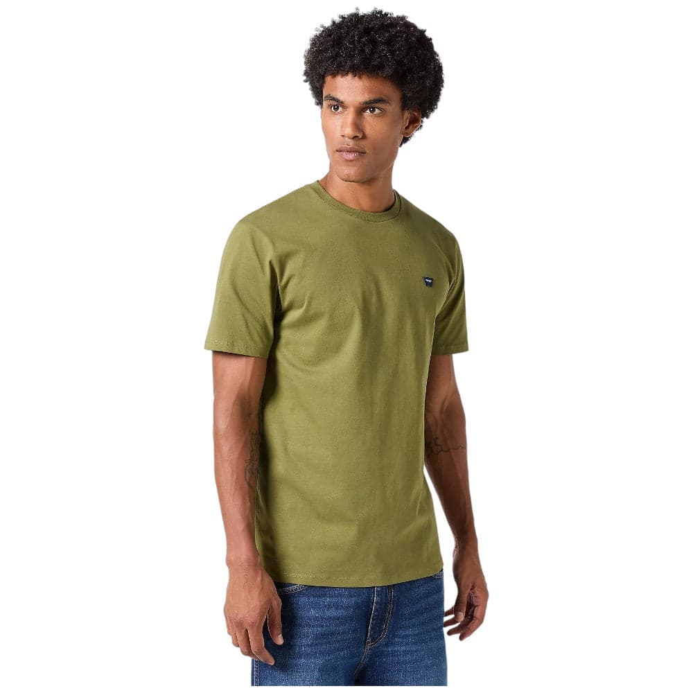 Wrangler t-shirt verde logo piccolo 112350438
