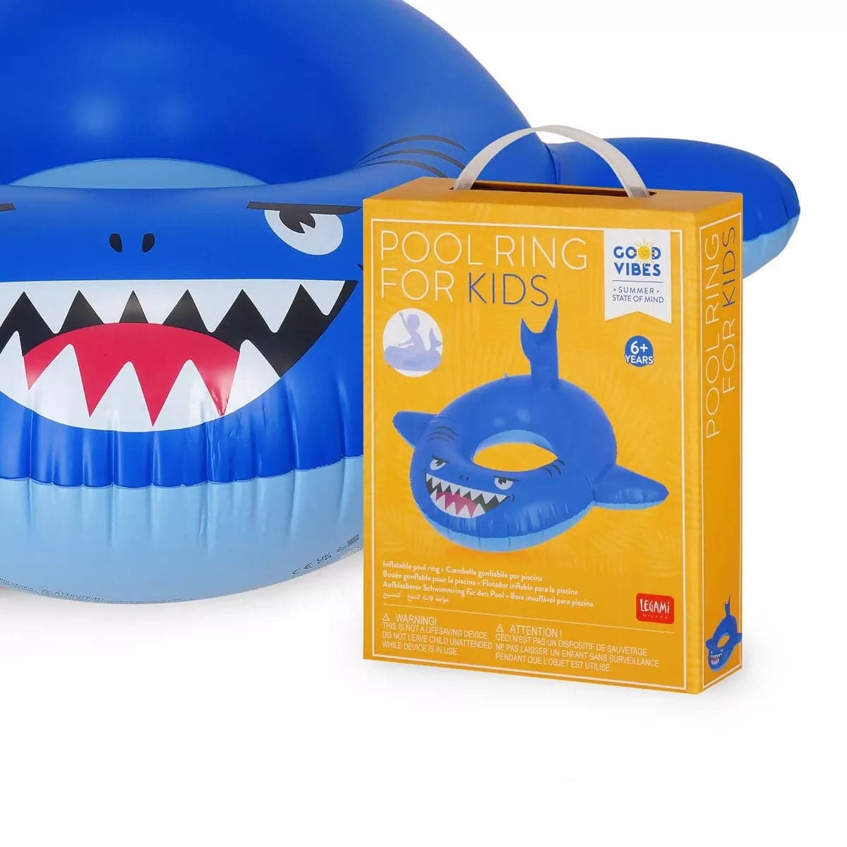 Ciambella Gonfiabile da Piscina per Bambini - Shark - Pool Ring in Teli mare Cartoleria Deja Vu - Crotone, commercioVirtuoso.it