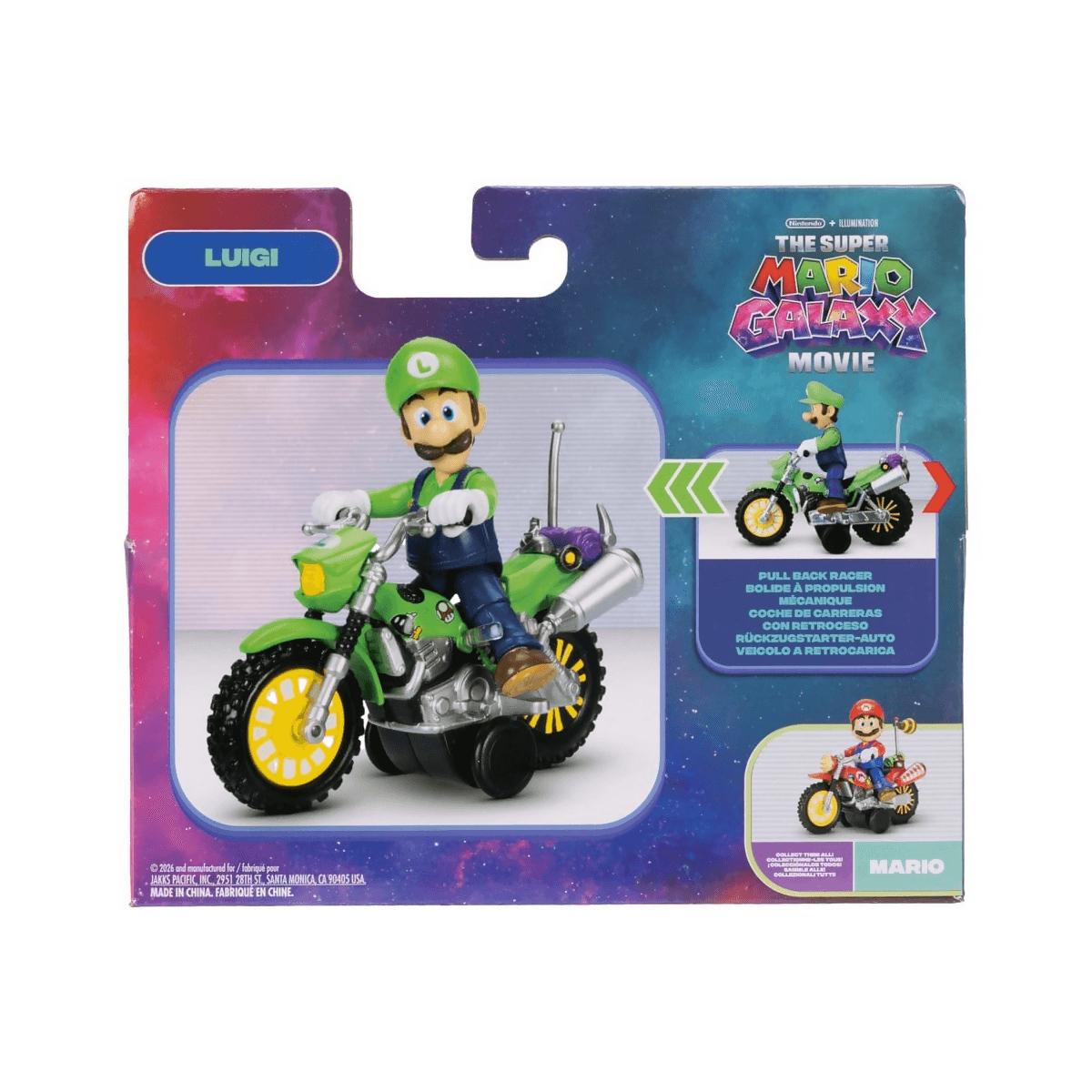 Super Mario Galaxy, the movie Figure with Luigi's Pull-Back Motorcycle in Animali Cartoleria Deja Vu - Crotone, commercioVirtuoso.it