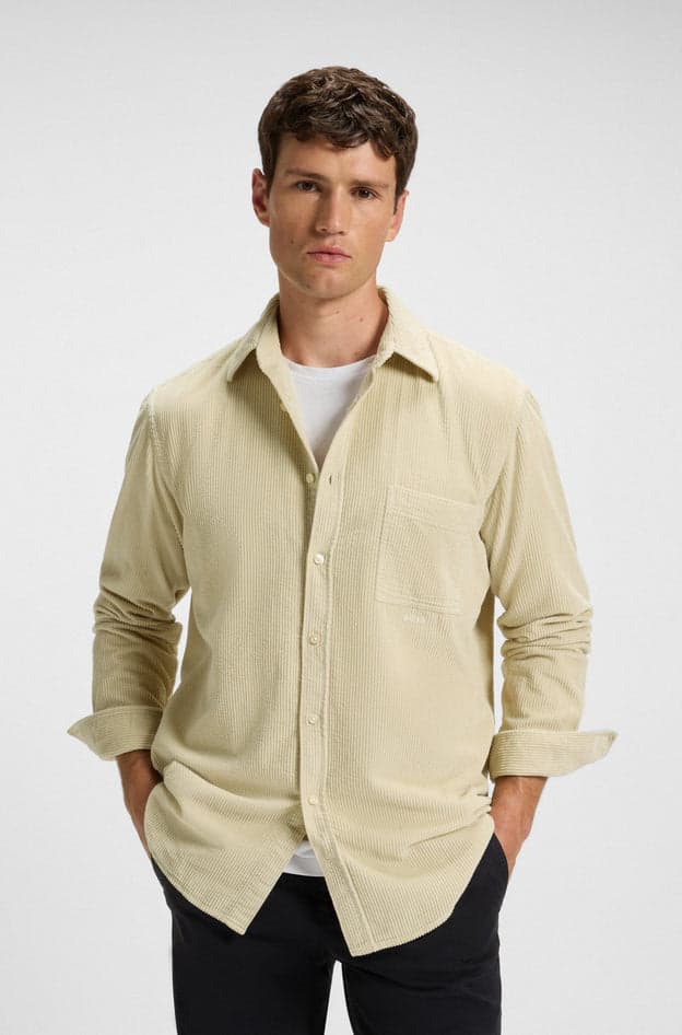 Hugo Boss camicia uomo beige chiaro da uomo in Camicie casual Drestige - Casamassima, commercioVirtuoso.it