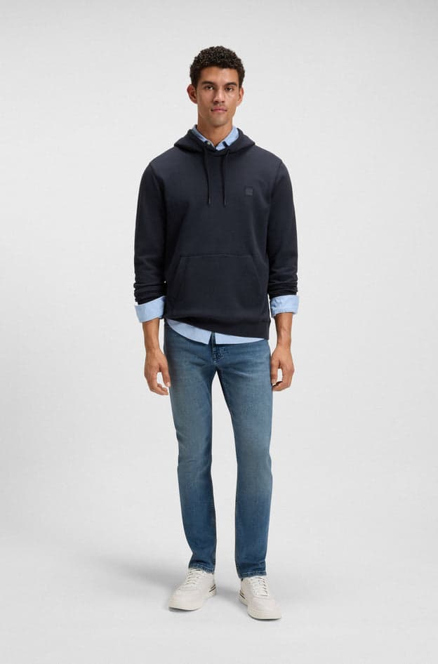 Hugo Boss felpa uomo blu scuro da uomo in Felpe con cappuccio Drestige - Casamassima, commercioVirtuoso.it