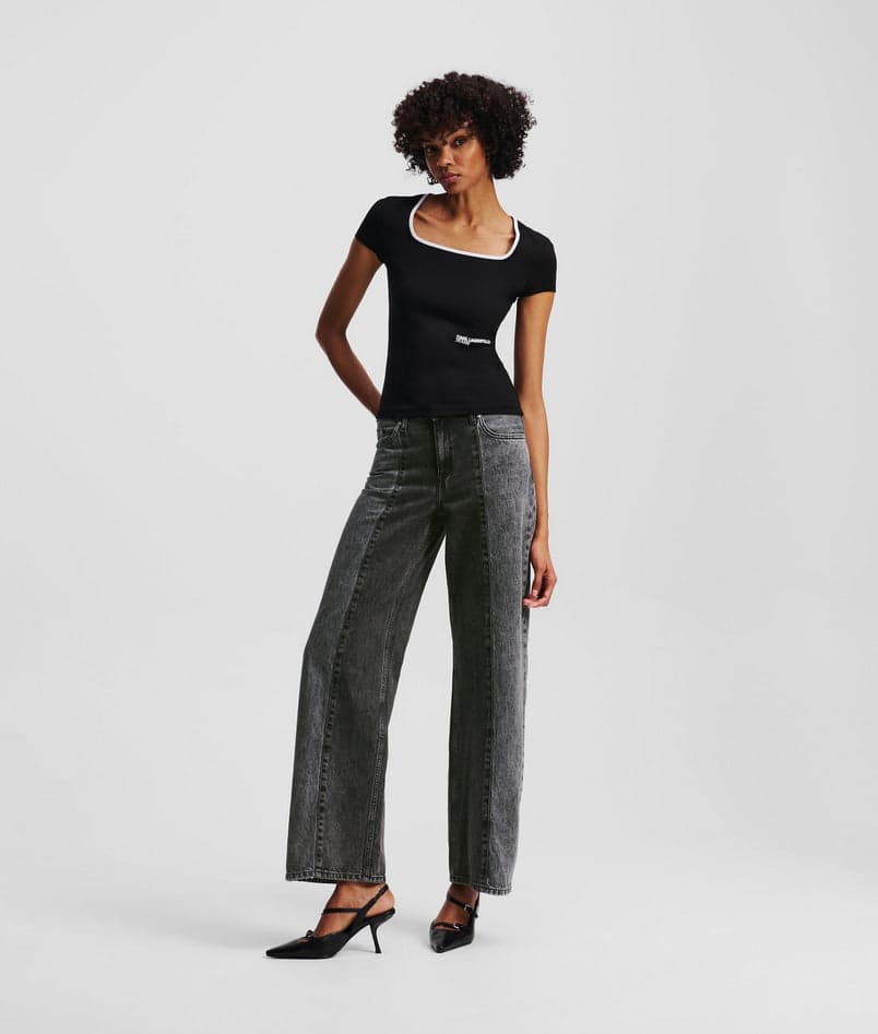 KARL LAGERFELD JEANS jeans donna denim nero da donna in Jeans Drestige - Casamassima, commercioVirtuoso.it