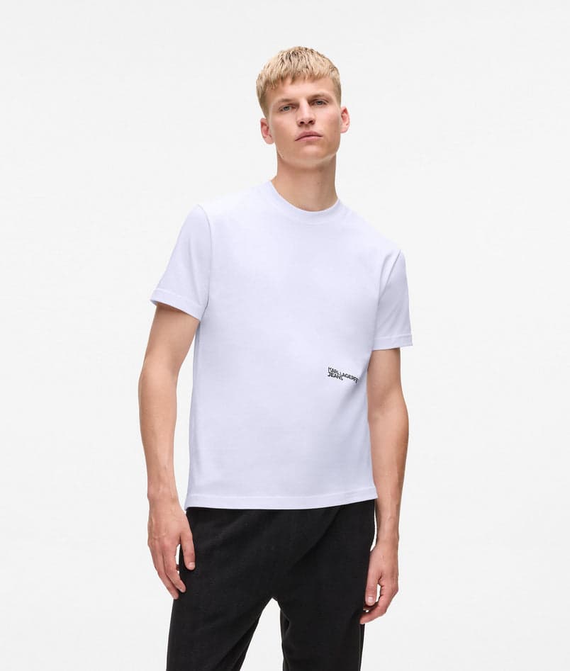 KARL LAGERFELD JEANS t-shirt uomo bianco da uomo in T-shirt Drestige - Casamassima, commercioVirtuoso.it