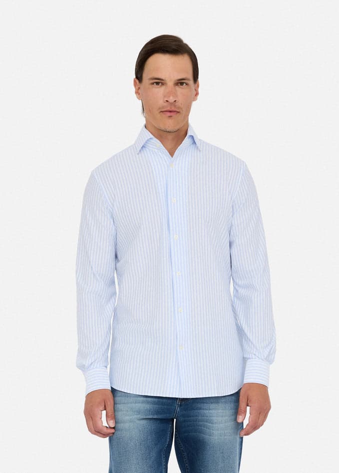 LIU JO camicia uomo azzurro da uomo in Camicie casual Drestige - Casamassima, commercioVirtuoso.it