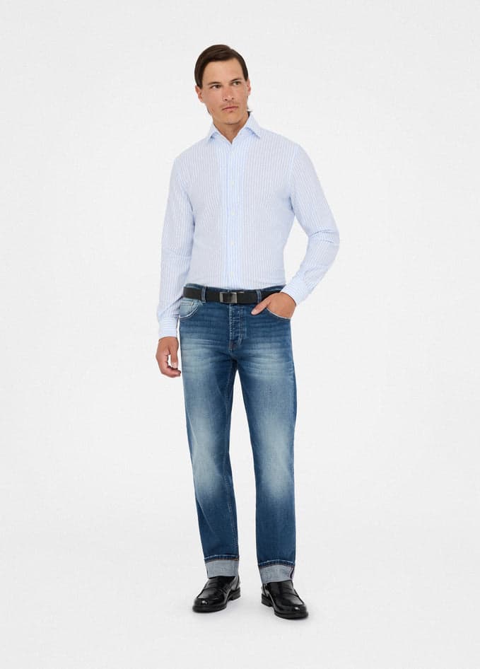 LIU JO camicia uomo azzurro da uomo in Camicie casual Drestige - Casamassima, commercioVirtuoso.it
