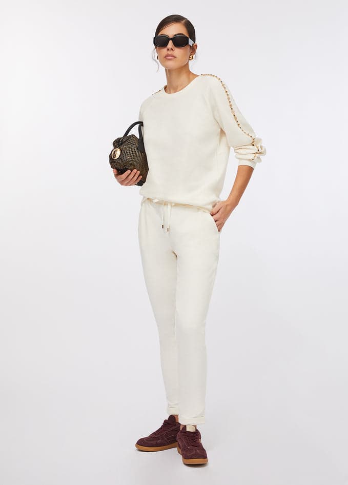 LIU JO felpa donna bianco latte da donna in Felpe con cappuccio Drestige - Casamassima, commercioVirtuoso.it