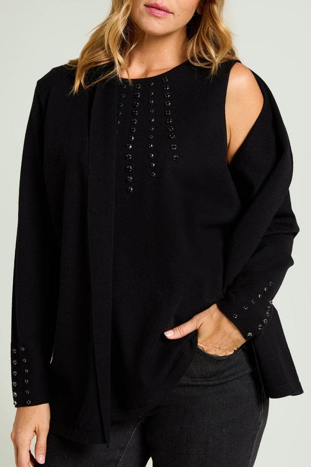 L.VIOLA cardigan donna nero da donna in Cardigan Drestige - Casamassima, commercioVirtuoso.it