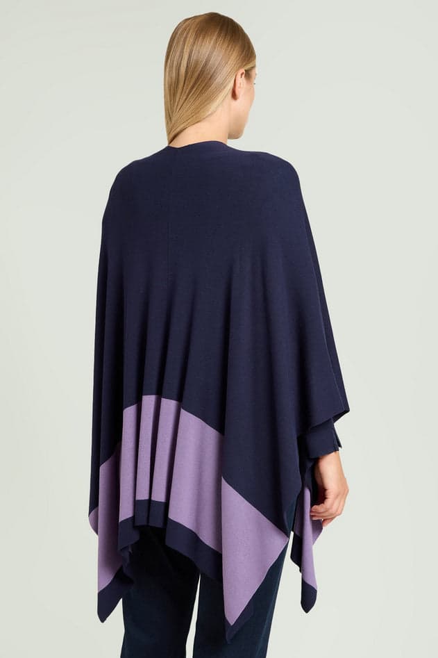 L.VIOLA mantella donna blu e malva da donna in Poncho e mantelle fatti a maglia Drestige - Casamassima, commercioVirtuoso.it