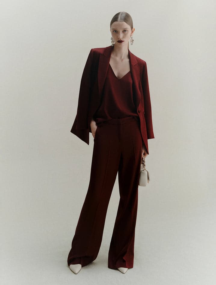 MARELLA pantaloni donna bordeaux da donna in Pantaloni Drestige - Casamassima, commercioVirtuoso.it