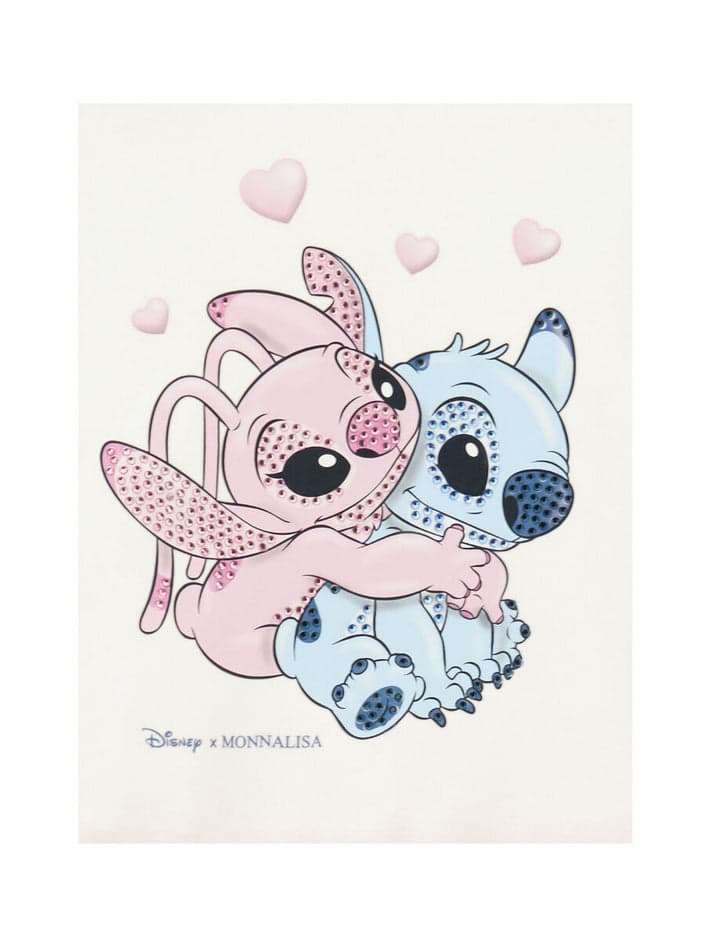 MONNALISA vestito bambina panna e rosa stampa stitch da bambino in Bambini Drestige - Casamassima, commercioVirtuoso.it