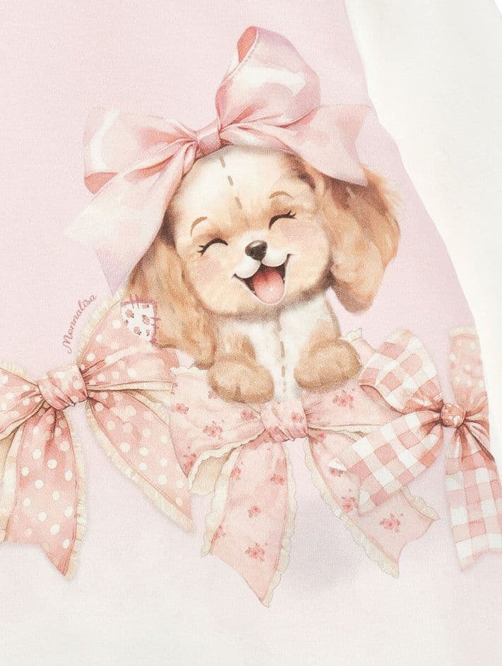 MONNALISA abito felpa bambina panna e rosa da bambino in Completi due pezzi con gonna Drestige - Casamassima, commercioVirtuoso.it