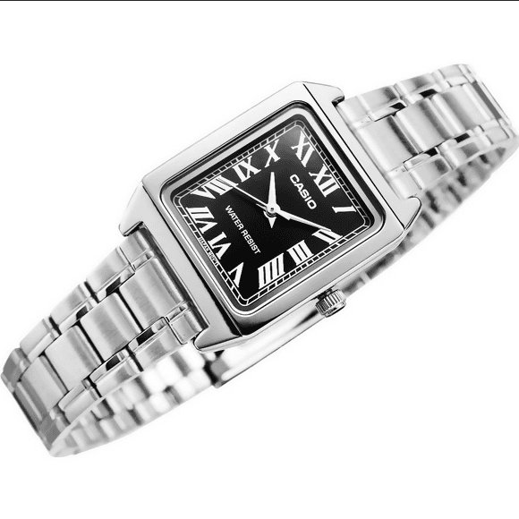 Orologio Casio per donna in acciaio con sfondo nero e numeri romani, casio LTP-V007D-1B movimento al quarzo in Orologi da polso Loweconomy - Marineo, commercioVirtuoso.it