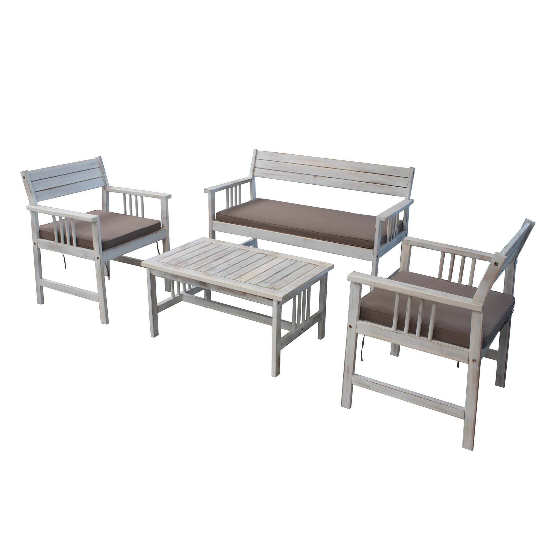 CAESAR - salotto da giardino in legno massiccio di acacia 2 posti completo di cuscini Bianco in Set di mobili Milani Home - Dueville, commercioVirtuoso.it