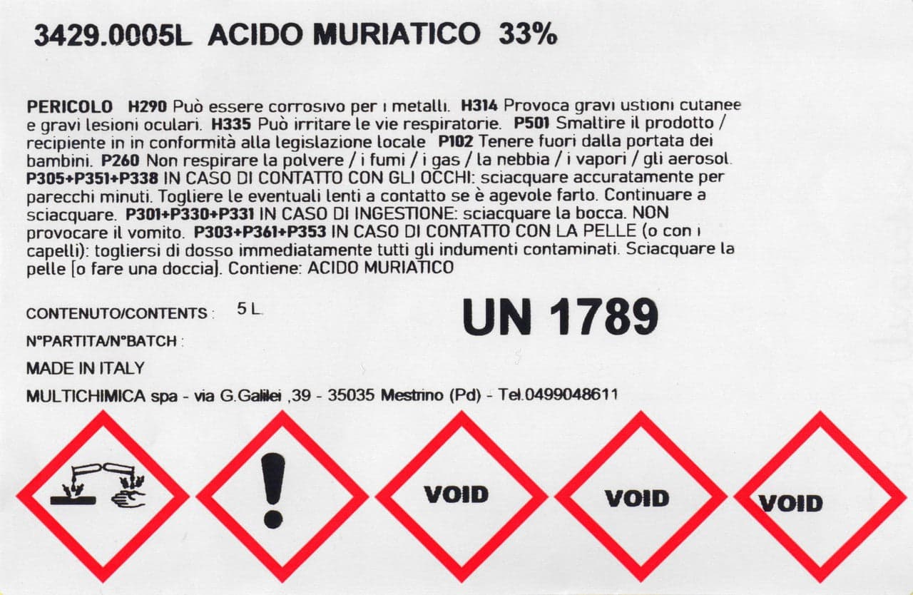 Acido Muriatico Lt.5 in Detergenti multiuso Ebricowill - Palermo, commercioVirtuoso.it