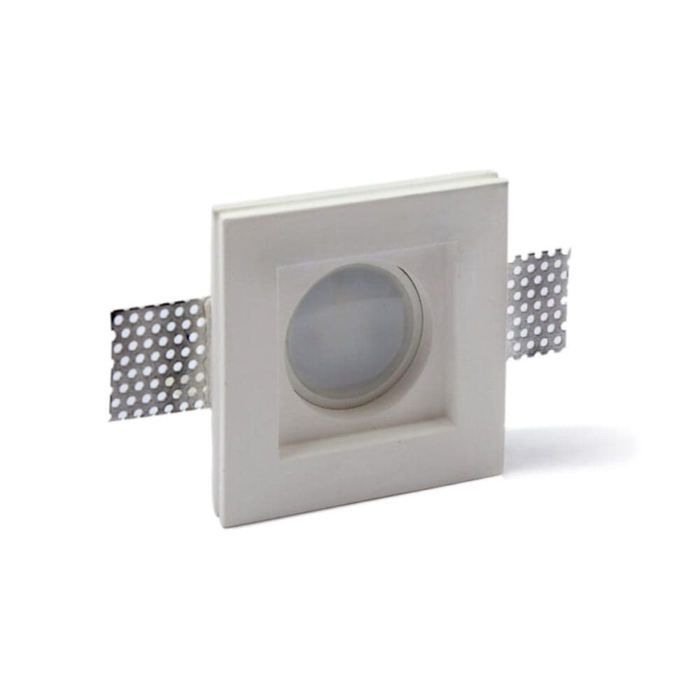 Portafaretto Quadrato da Incasso in gesso per GU10 e GU5.3