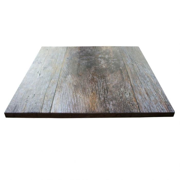 Tavolo da bar "Paxos" in acciaio verniciato con piano effetto legno da giardino 70 x 70 cm - 20