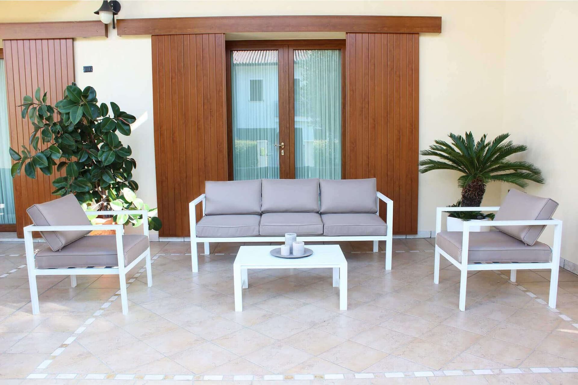 AULUS - salotto da giardino in alluminio Bianco in Set di mobili Milani Home - Dueville, commercioVirtuoso.it