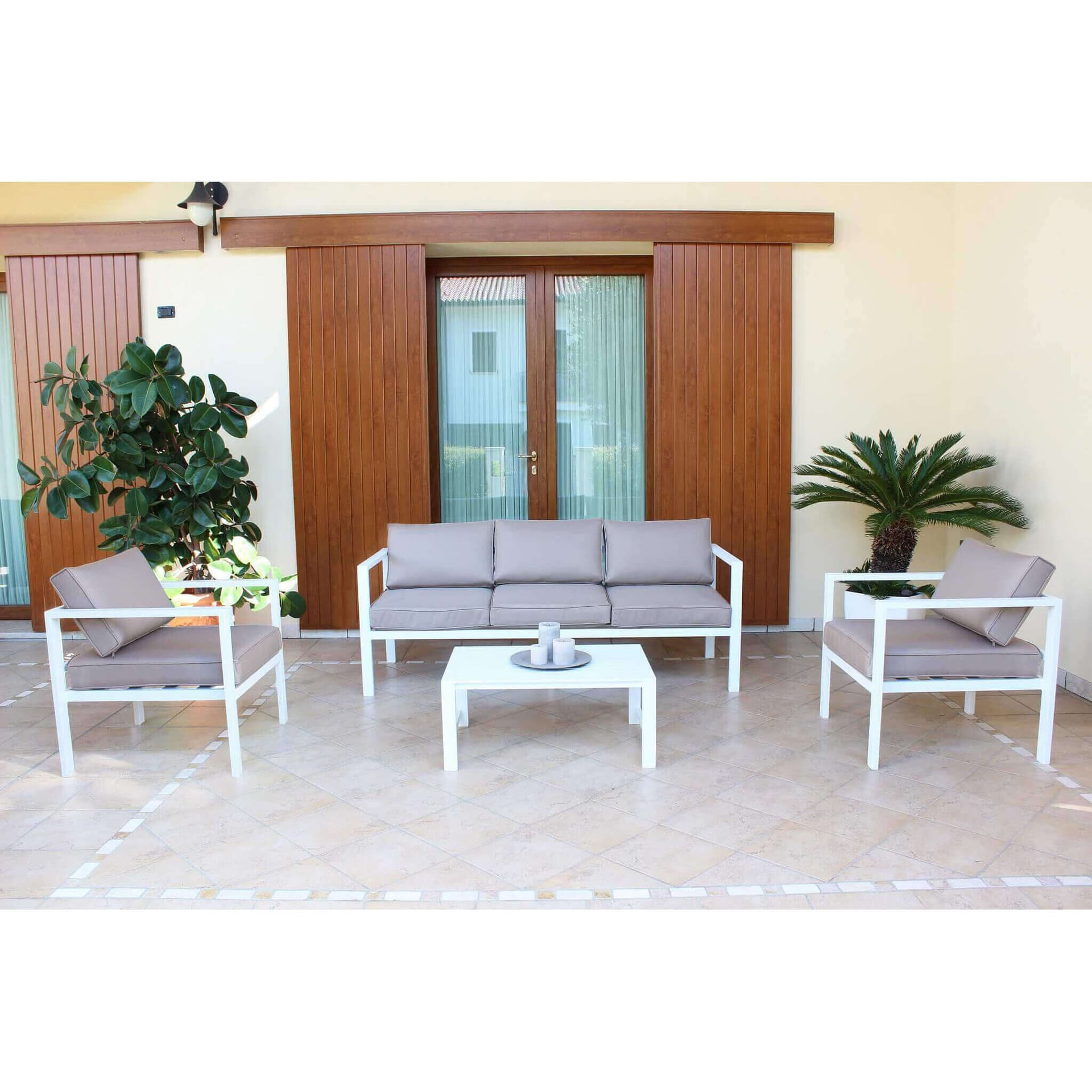 AULUS - salotto da giardino in alluminio Bianco in Set di mobili Milani Home - Dueville, commercioVirtuoso.it