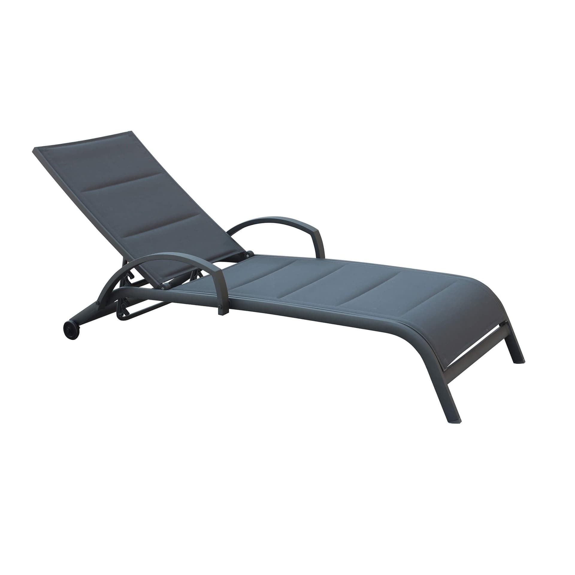 Lettino prendisole con ruote in alluminio verniciato "Malaga", ideale per piscina e giardino - 8