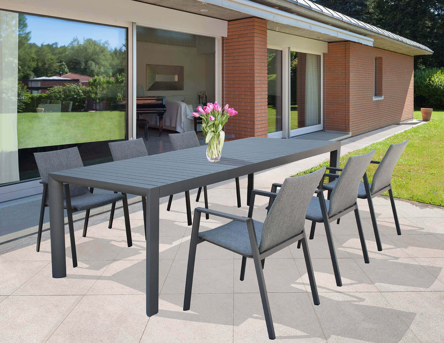 Tavolo allungabile "Sydney" in alluminio telescopico dogato 160-240x100 per giardino e veranda - 28