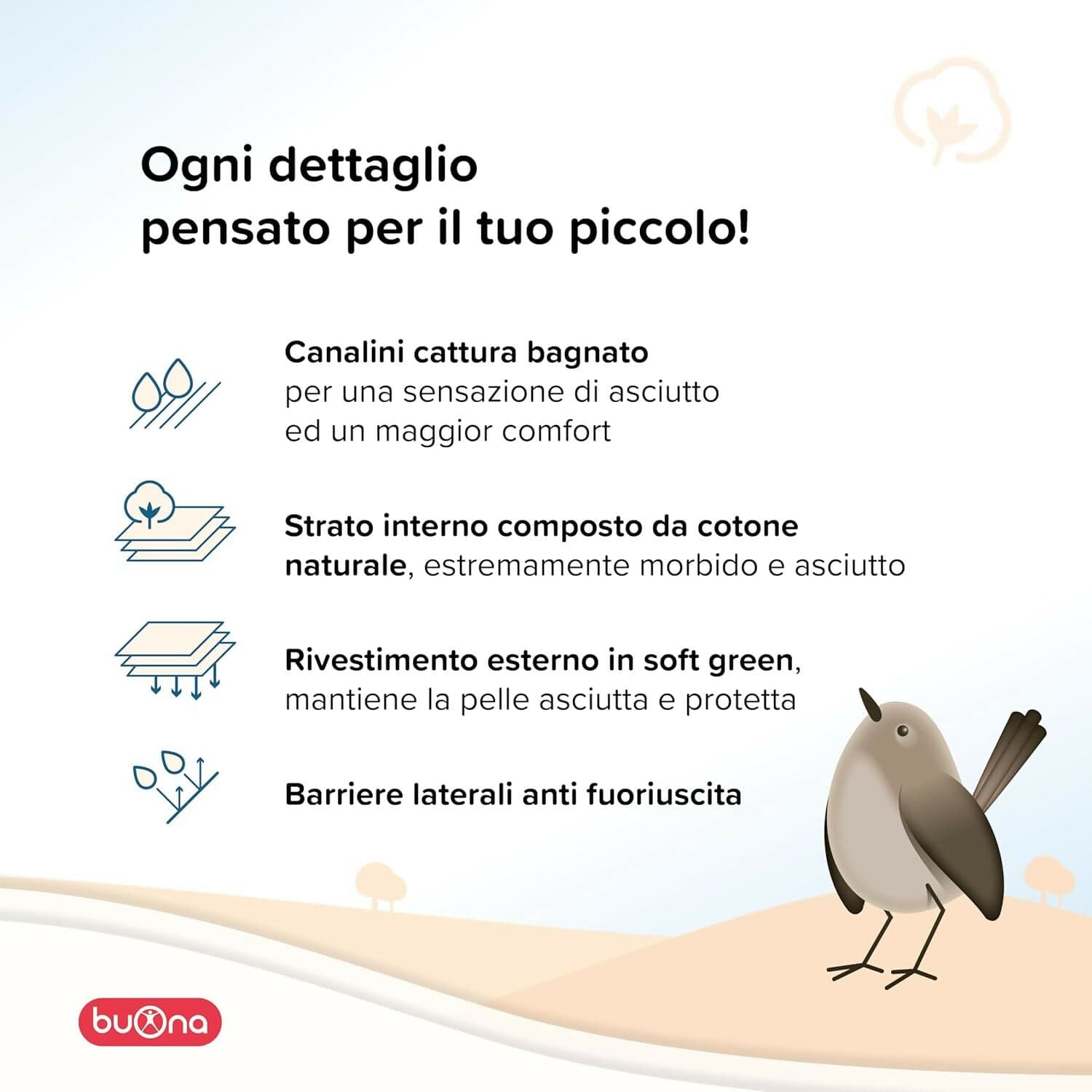 Buona D-Topic Pannolini per neonati e bambini - con Tecnologia pH Comfort - Dermatologicamente testati, Cotone Naturale, Materiali Traspiranti Delicati sulla Pelle dei Bambini - tutte le misure disponibili - 3 pacchi - PREZZO PER 3 CONFEZIONI in Pannolini per bambini Sanitaria Gioia del Bimbo - Villa San Giovanni, commercioVirtuoso.it