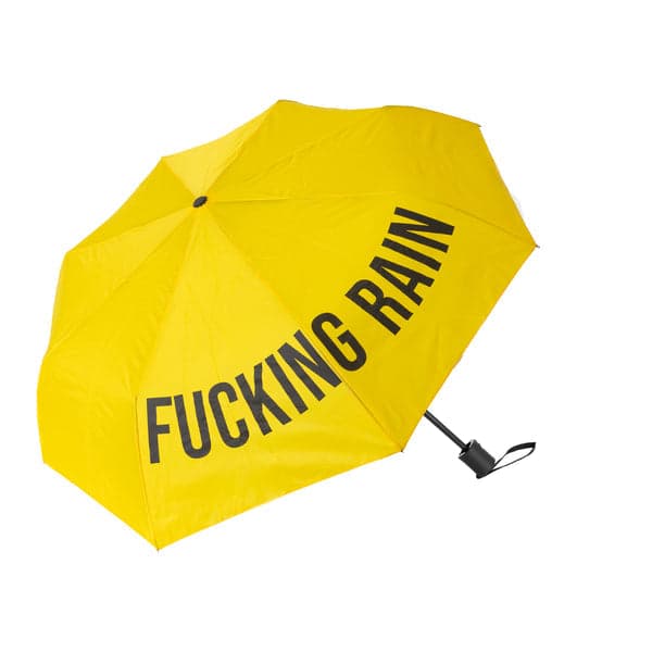FISURA Ombrello pieghevole "Fucking Rain" giallo
