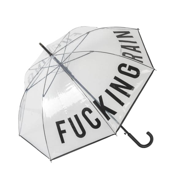 FISURA Ombrello trasparente con scritta "Fucking Rain"