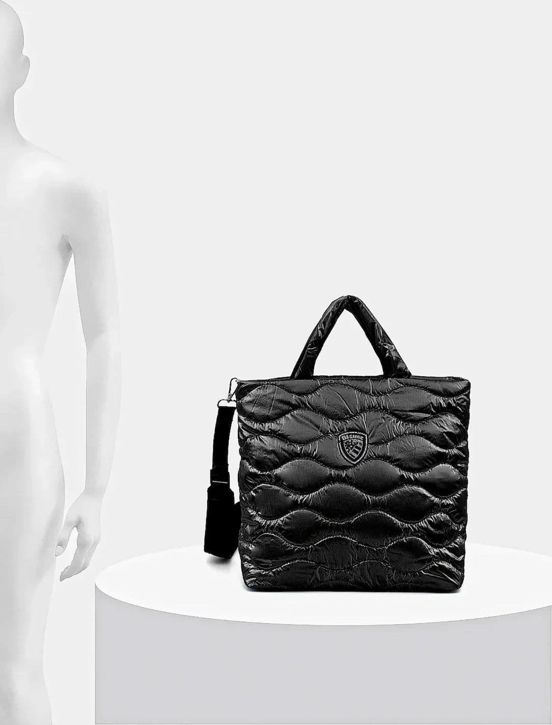 Blauer borsa donna padded nylon shopping bag