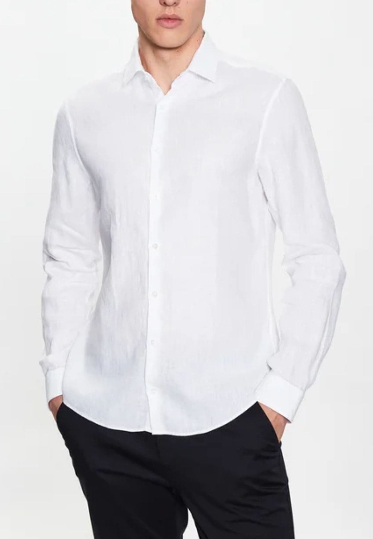 calvin klein Camicie LINEN SOLID SLIM SHIRT da uomo in Camicie casual Drestige - Casamassima, commercioVirtuoso.it