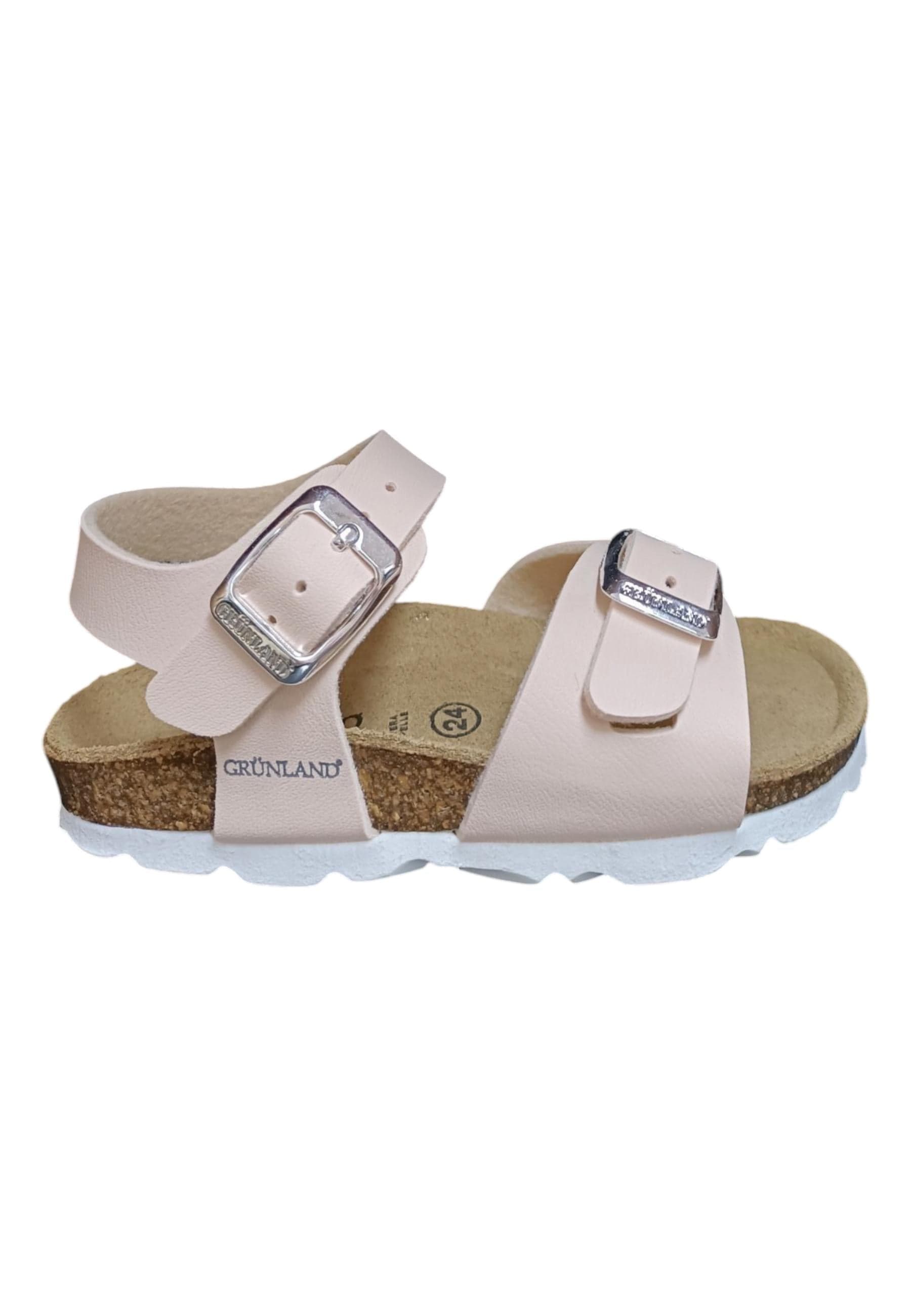 Sandalo bio bambino Grunland Junior 1569 pesca pelle sughero fibbia comfort - 6