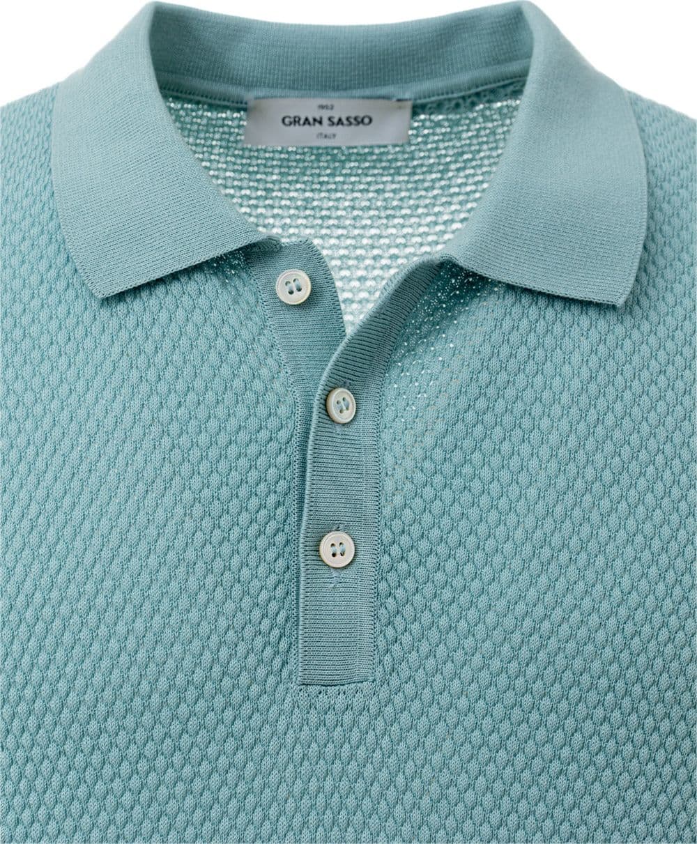 Gran Sasso Polo Knitting Pattern in Azzurro da uomo in Polo Drestige - Casamassima, commercioVirtuoso.it