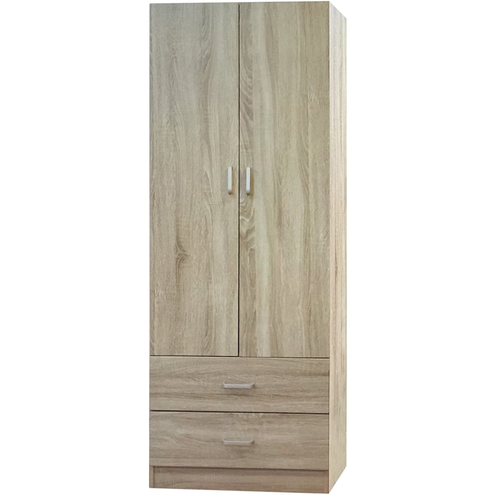 Armadio in legno 2 ante con cassettiera, armadietto portabiti e scarpiera Rovere h 180 cm in Armadi Decor Space - Altamura, commercioVirtuoso.it