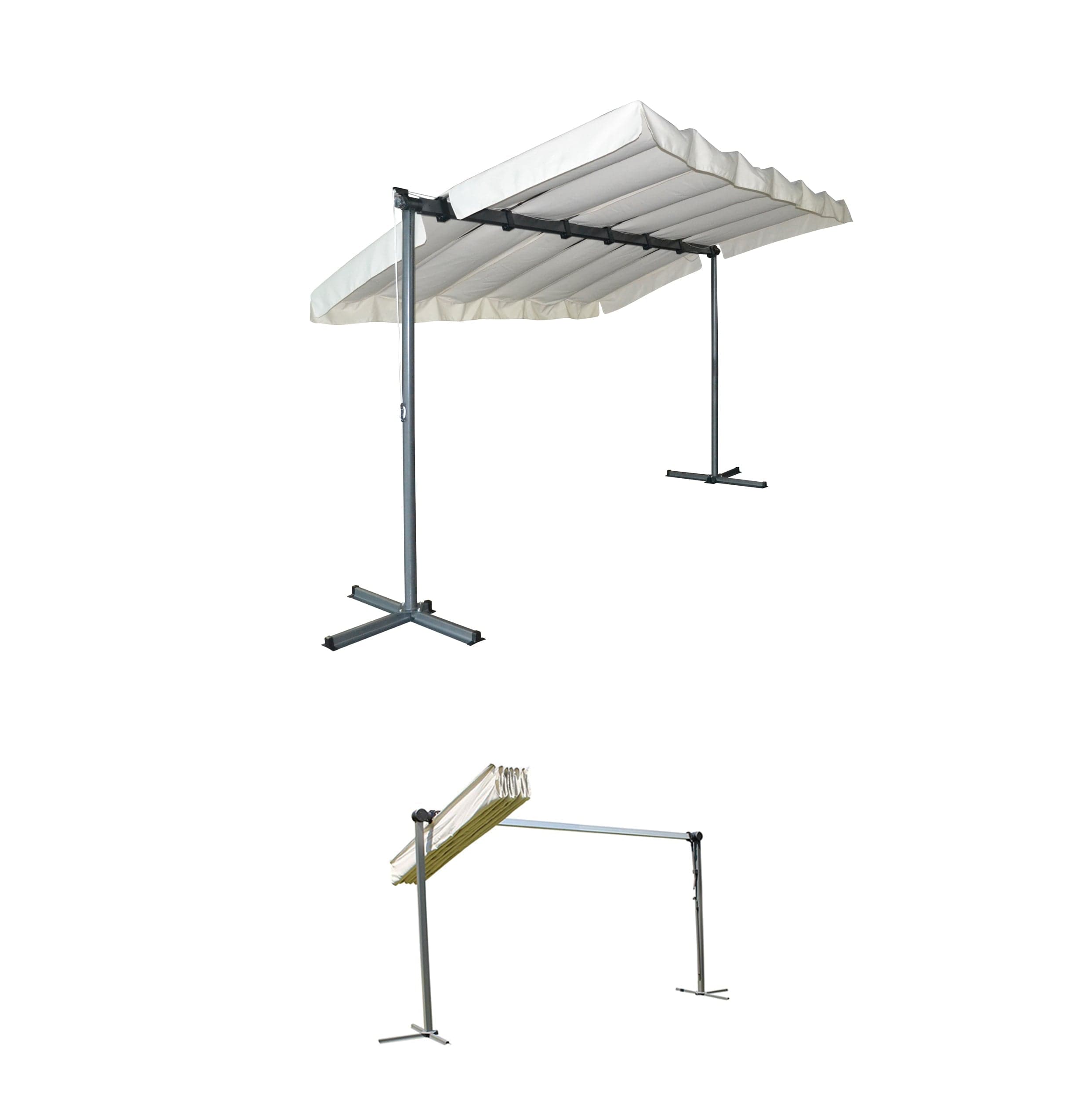 Pegola A Baldacchino Con Telo Girevole Ed Allungabile 250x350x220cm Foresta