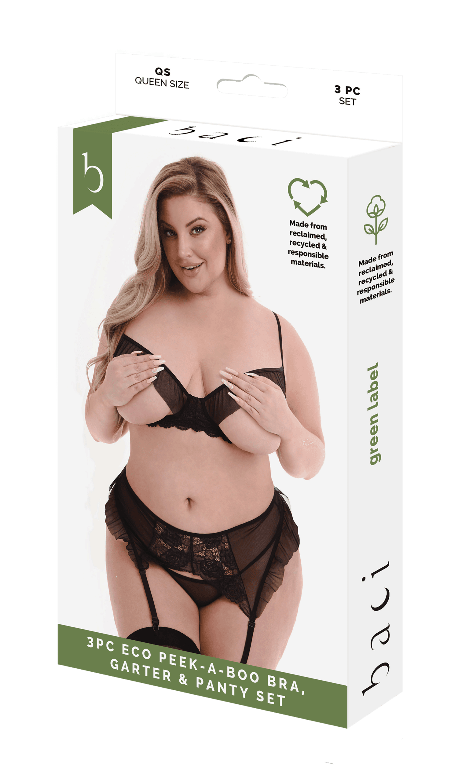 Set sexy 3 Pezzi Queen size Peek A Boo Reggiseno Giarrettiera Perizoma 2XL 3XL in prodotto Erosdom - Palmi, commercioVirtuoso.it