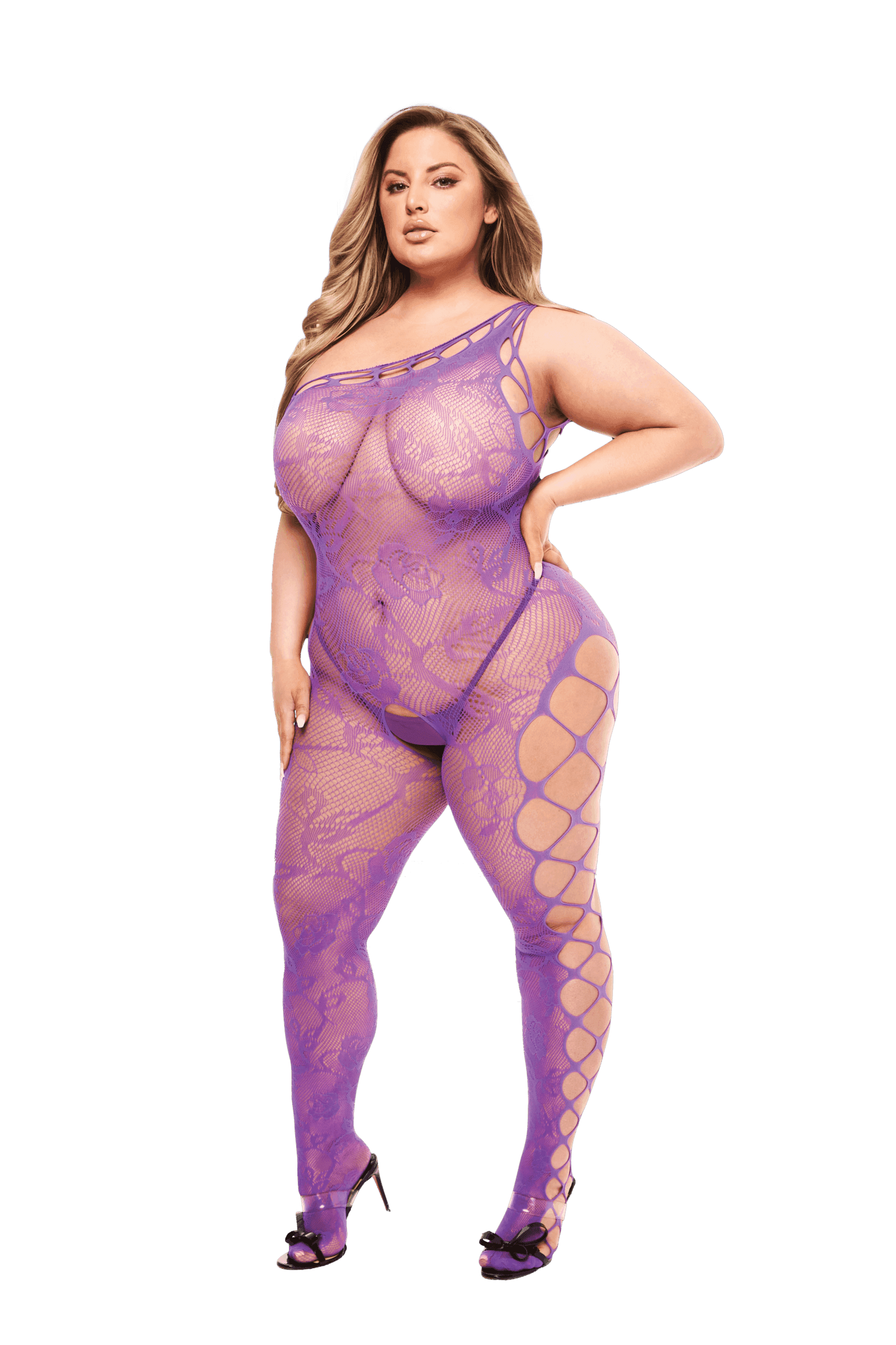 Sexy Tutina Premium Baci Bodystocking Viola Catsuit Queen SIZE XL 2XL 3 XL in prodotto Erosdom - Palmi, commercioVirtuoso.it