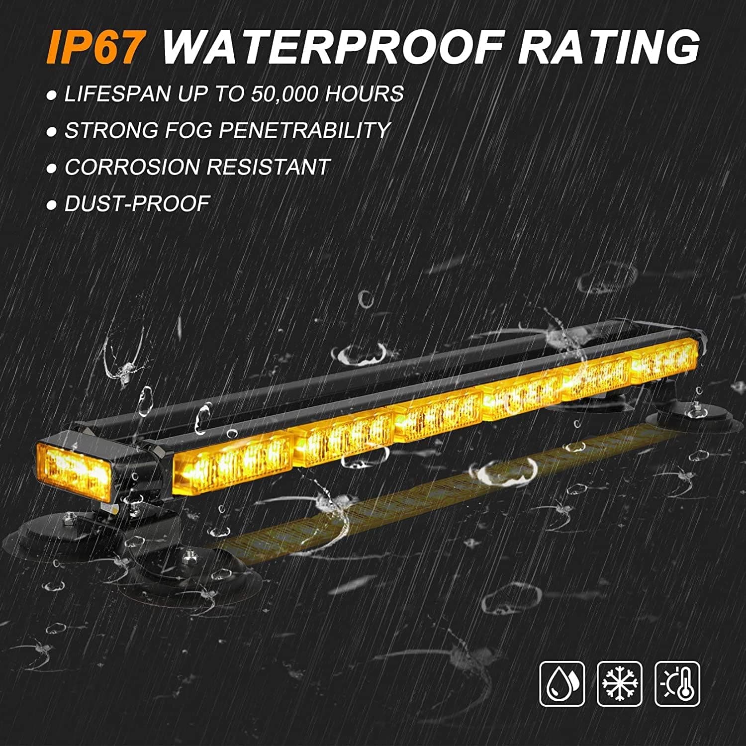 BARRA LED LAMPEGGIANTE STROBO GIALLO 56LED 12-24V BASE MAGNETICA EMERGENZA SOCCORSO 16 GIOCHI DI LUCE IN ALLUMINIO in Lampadine per esterno Solgeny - Besate, commercioVirtuoso.it