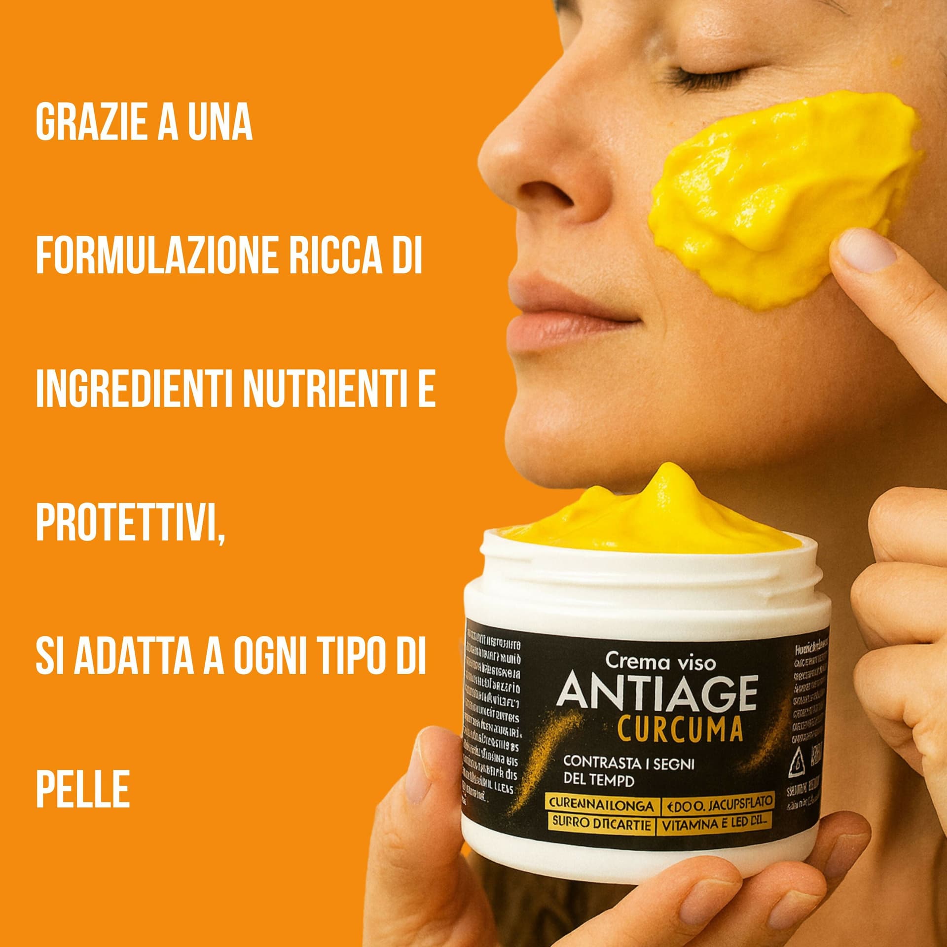 Crema Viso Antiage "Oro Naturale" alla Curcuma – Trattamento Illuminante con Sodio Ialuronato e Karité – Nutriente Giorno & Notte 50ml in Creme BasketGuru Italia - Palermo, commercioVirtuoso.it
