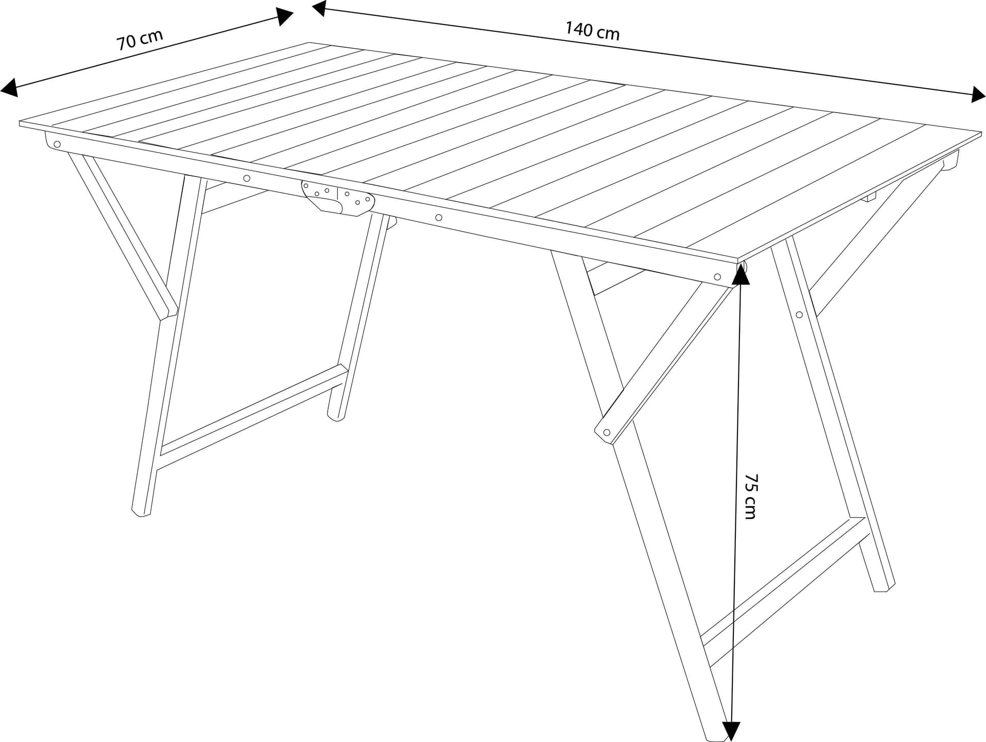 tavolo da giardino pieghevole salvaspazio in legno 70x140 Tinta noce in Tavoli standard Milani Home - Dueville, commercioVirtuoso.it