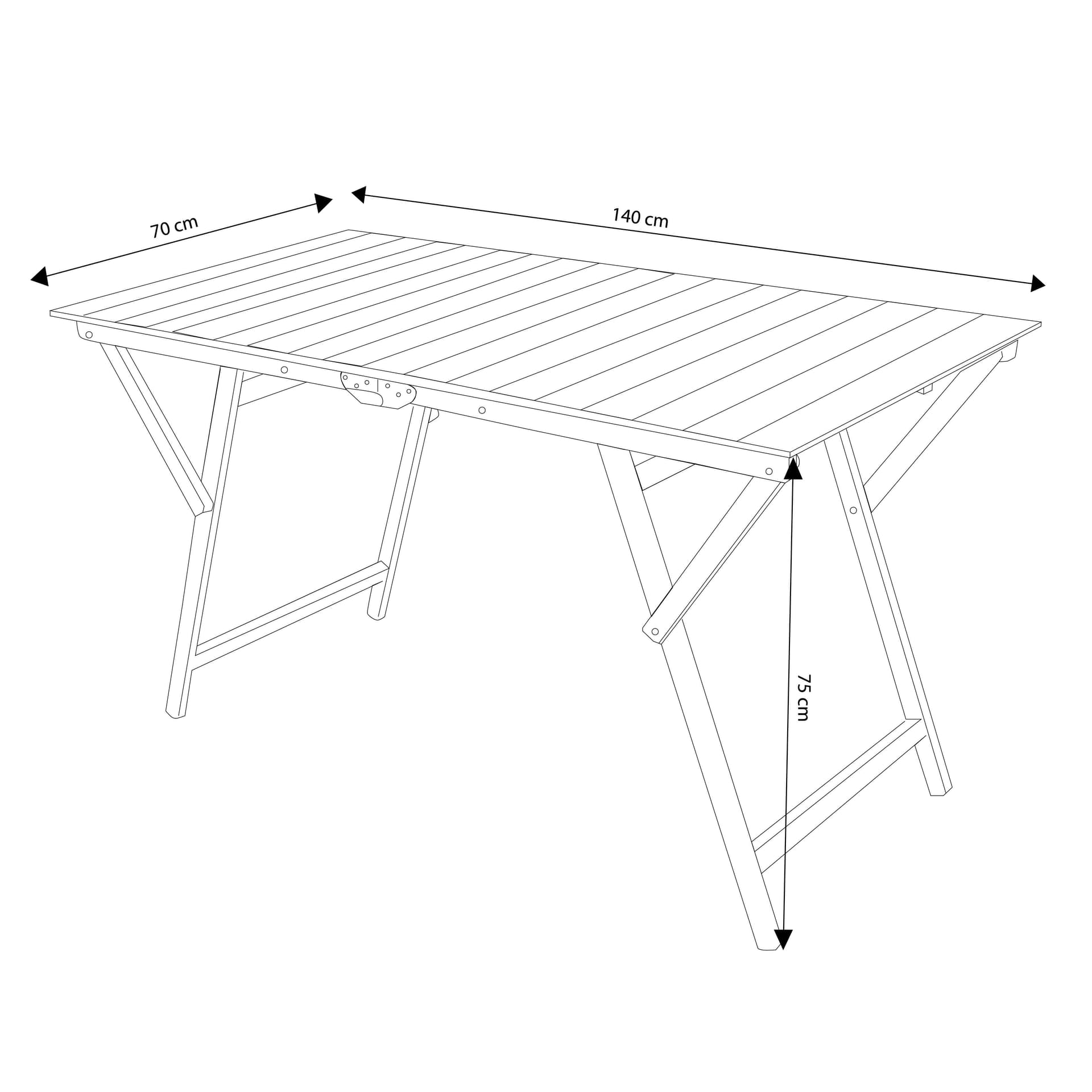 tavolo da giardino pieghevole salvaspazio in legno 70x140 Tinta noce in Tavoli standard Milani Home - Dueville, commercioVirtuoso.it