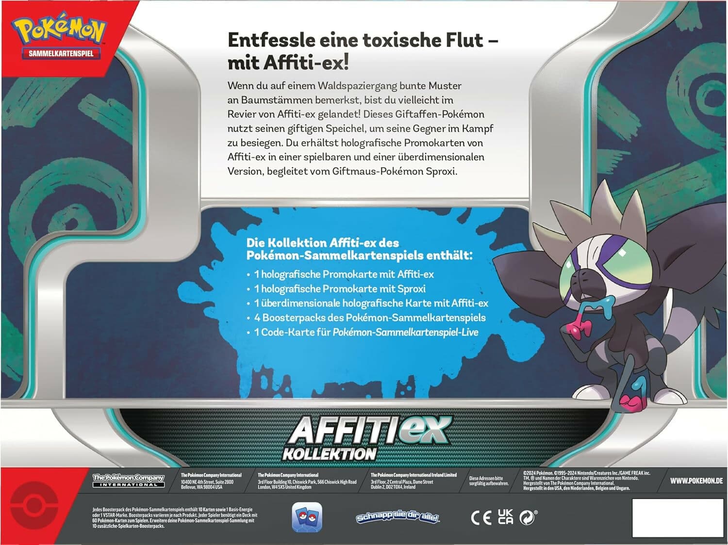 Pokémon - Gioco di carte collezionabili: collezione Affiti-ex (2 carte promozionali olografiche, 1 scheda oversize e 4 boosterpack) in Animali Cartoleria Deja Vu - Crotone, commercioVirtuoso.it